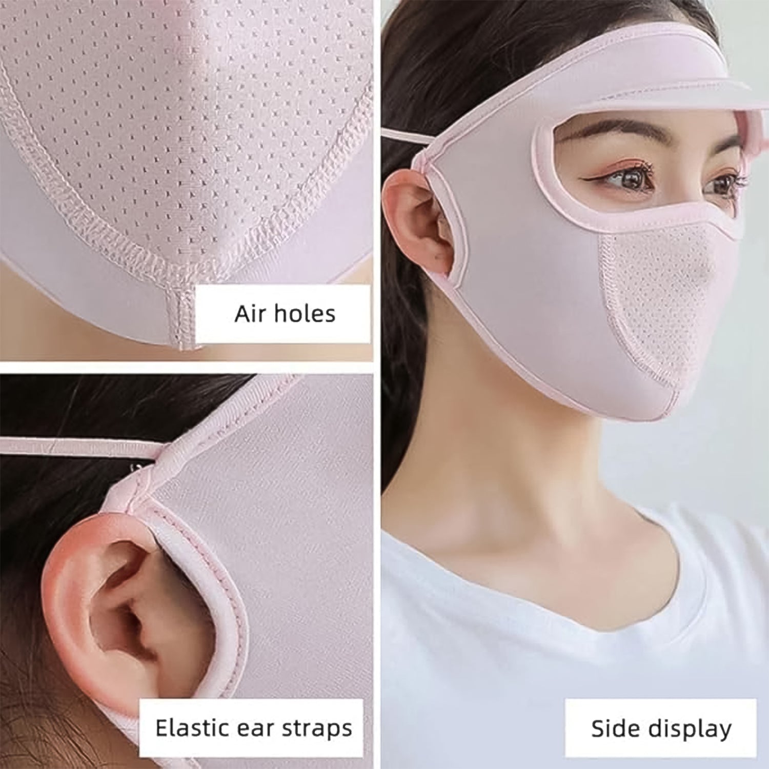 Women's Full Face UV Protection Cap with Built-in Mask and Wide Brim Visor – Breathable (1 Pc) Women's Full Face UV Protection Cap with Built-in Mask and Wide Brim Visor – Breathable (1 Pc)